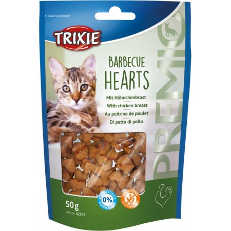 Trixie PREMIO Barbecue Hearts Сердечки Барбекю лакомство для кошек 50 г (42703)